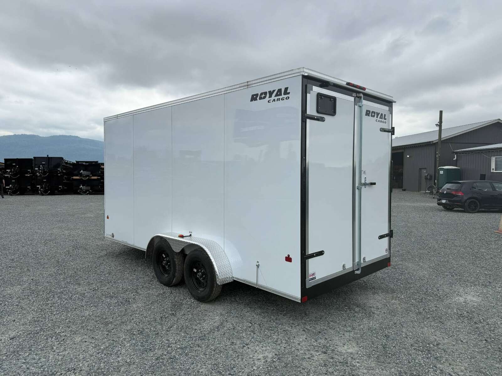2026 7X14 CARGO TRAILER, TANDEM AXLE, BARN DOORS, 84", BARN DOORS, STEEL, WHITE, 10141GVWR - Image 4