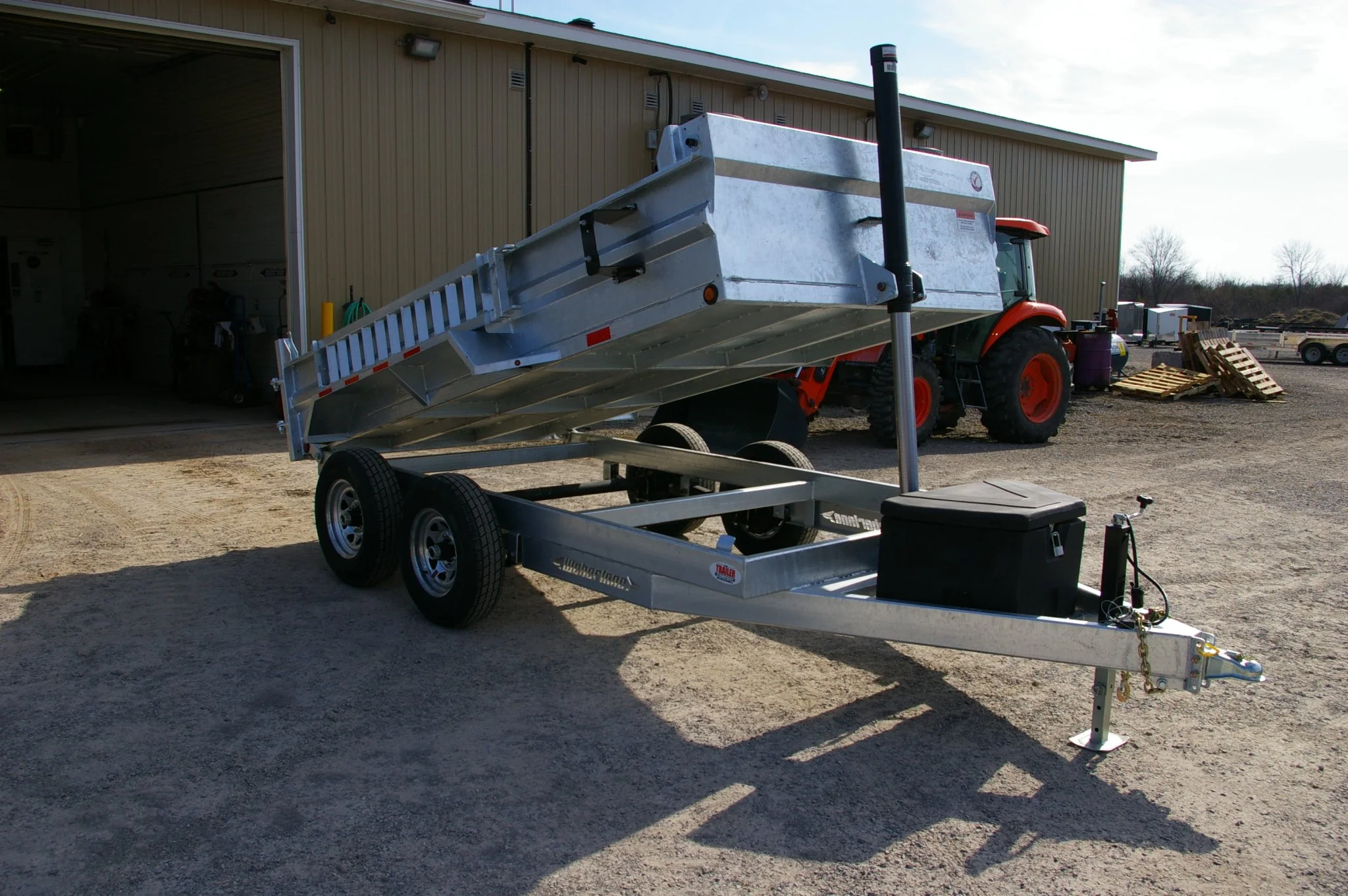 2027 6X12 DUMP TRAILER, TANDEM AXLE, GALVANIZED, GALVANIZED, SILVER, 10141GVWR