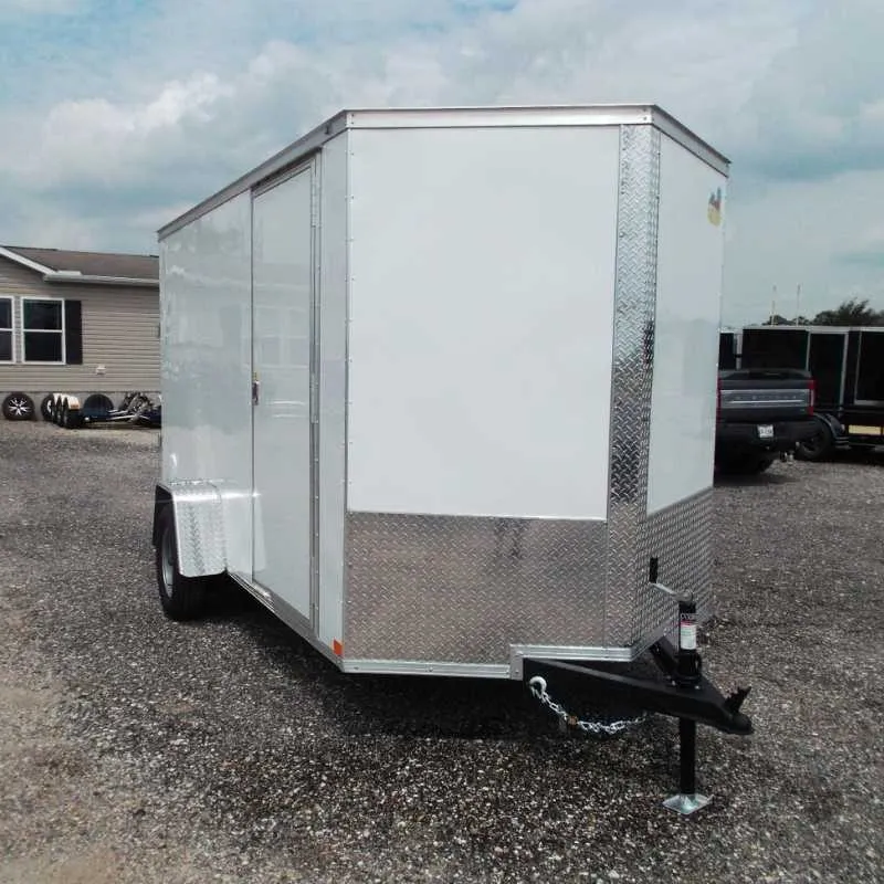 2027 6X12 CARGO TRAILER, SINGLE AXLE, BARN DOORS, 78", BARN DOORS, STEEL, WHITE, 2990GVWR - Image 2
