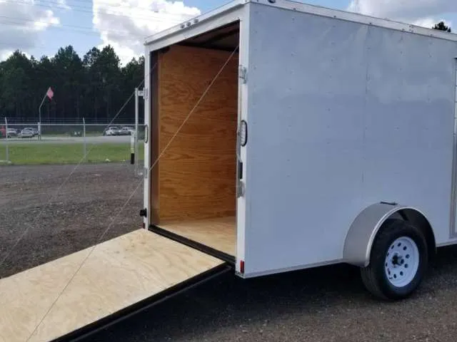 2027 6X12 CARGO TRAILER, SINGLE AXLE, BARN DOORS, 78", BARN DOORS, STEEL, WHITE, 2990GVWR - Image 5