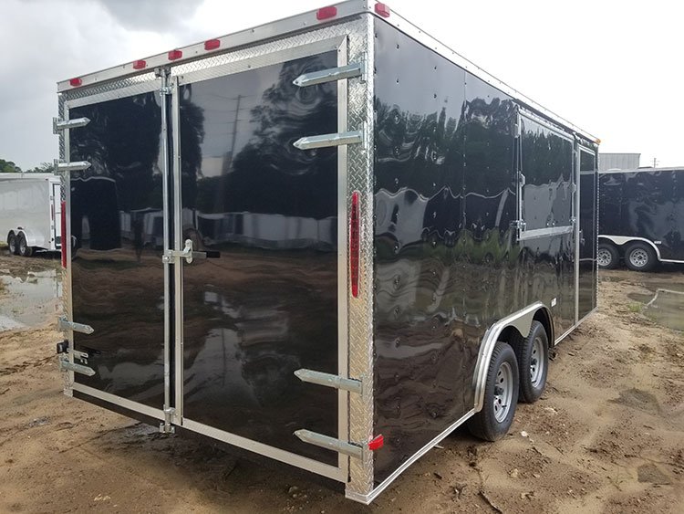 2023 USED 8.5X16 CARGO TRAILER, TANDEM AXLE, 4", 2 5/16, Cargo Trailer, Charcoal,