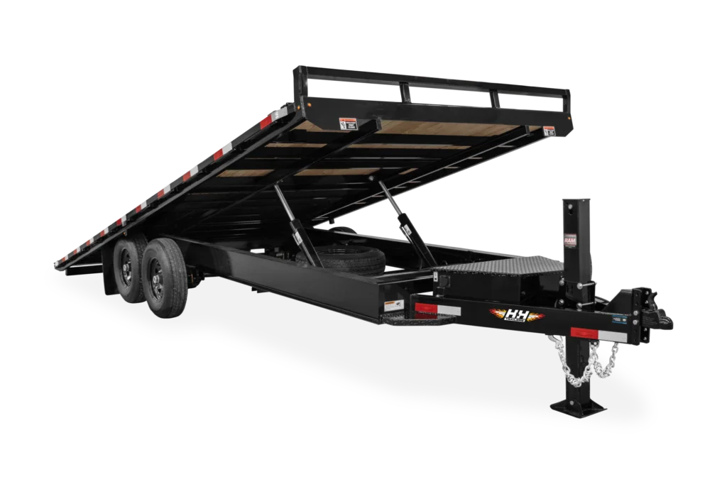 8x24 tilt trailer black steel tandem
