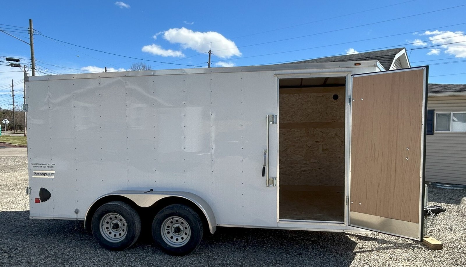 2026 7X14 CARGO TRAILER, TANDEM AXLE, BARN DOORS, 84", BARN DOORS, STEEL, WHITE, 10141GVWR - Image 2
