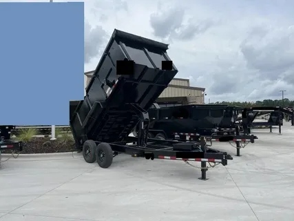 2027 7X14 DUMP TRAILER, TANDEM AXLE, STEEL, BLACK, 15400GVWR