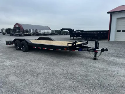 7x16 equipment trailer, black steel tandem axle flatbed