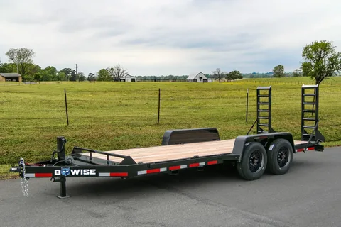 Deckover trailer, 8x20 black steel tandem axle